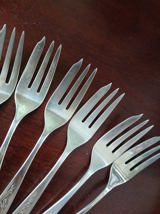 Wzór angielski Posrebrzane widelczyki hefra met 90 grubosrebrzone