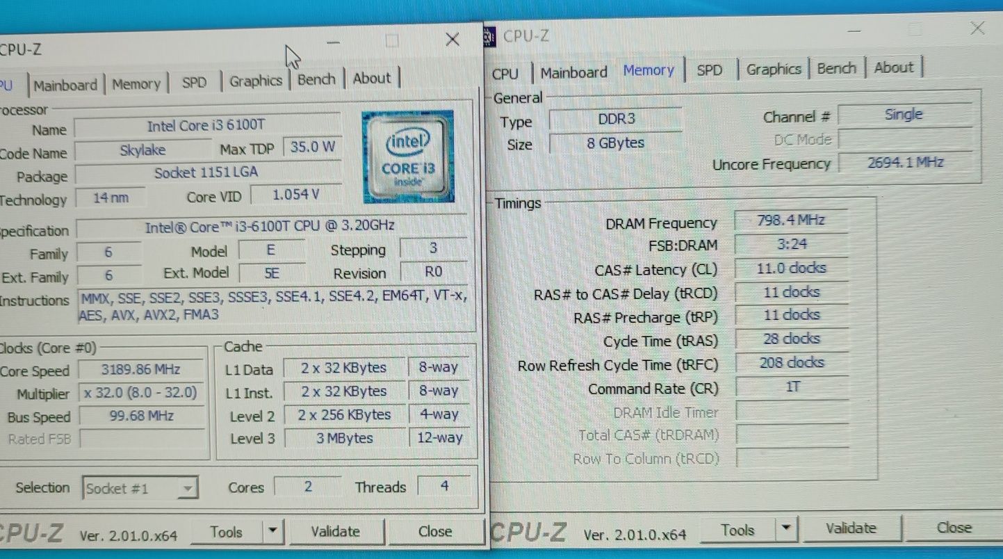 Dell Optiplex 3040 Micro PC Core i3-6100T, 8Gb RAM, SSD 180Gb