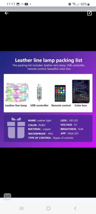 Inteligentne lampki choinkowe 10m