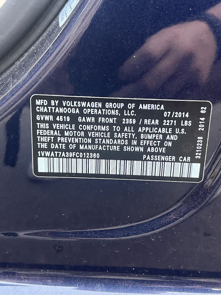 Volkswagen passat B7 2014