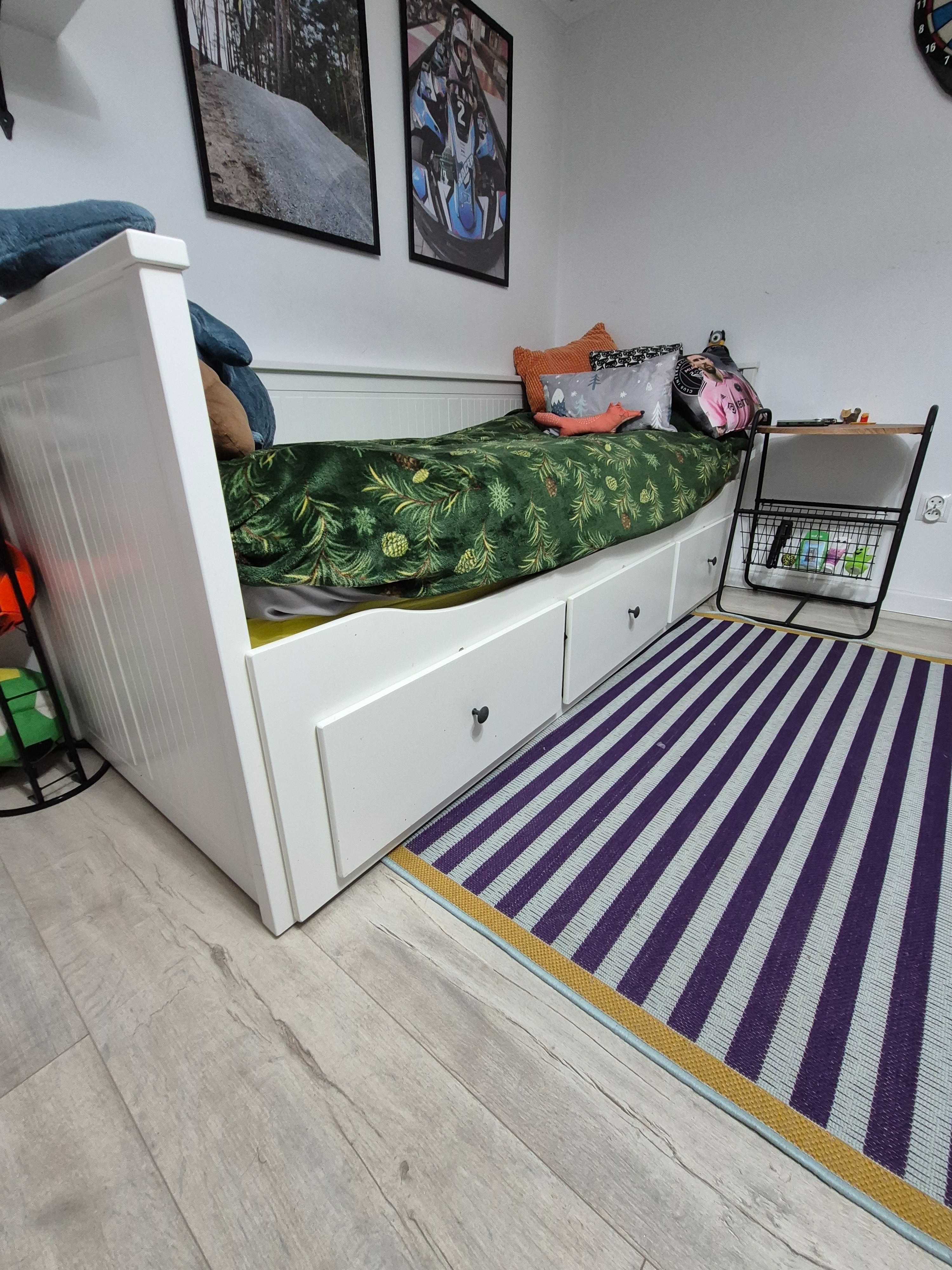 Łóżko HEMNES Ikea białe drewniane + 2 materace 80 x 200