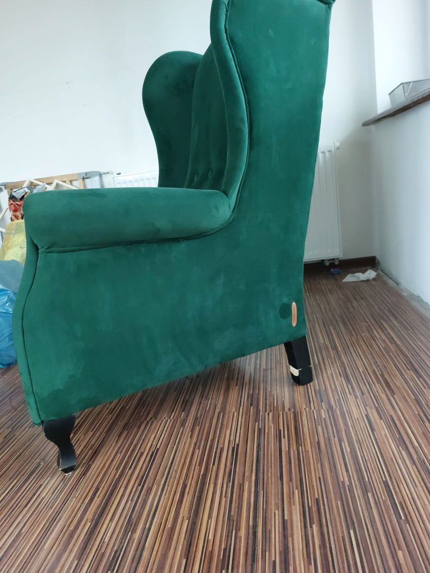 Fotel uszak PRL odnowiony