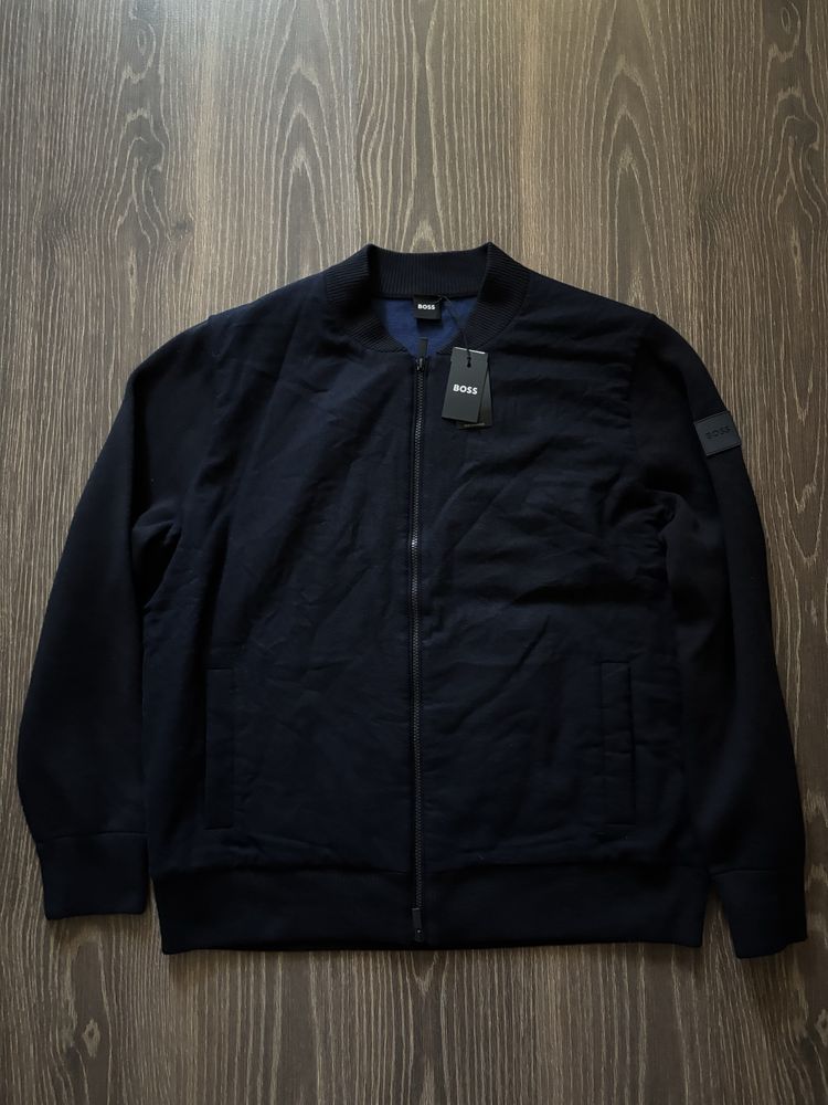 BOSS Regular Fit Zip-Up Jacket with Padded Front Panel Tech