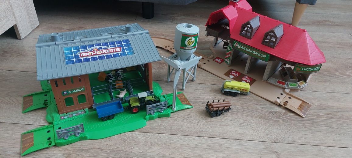 Zestaw farma zwierzęta sprzęt silos