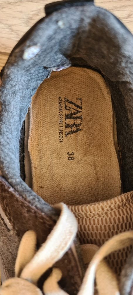 Кросівки , ZARA,  38 розмір ,  текстиль, замша