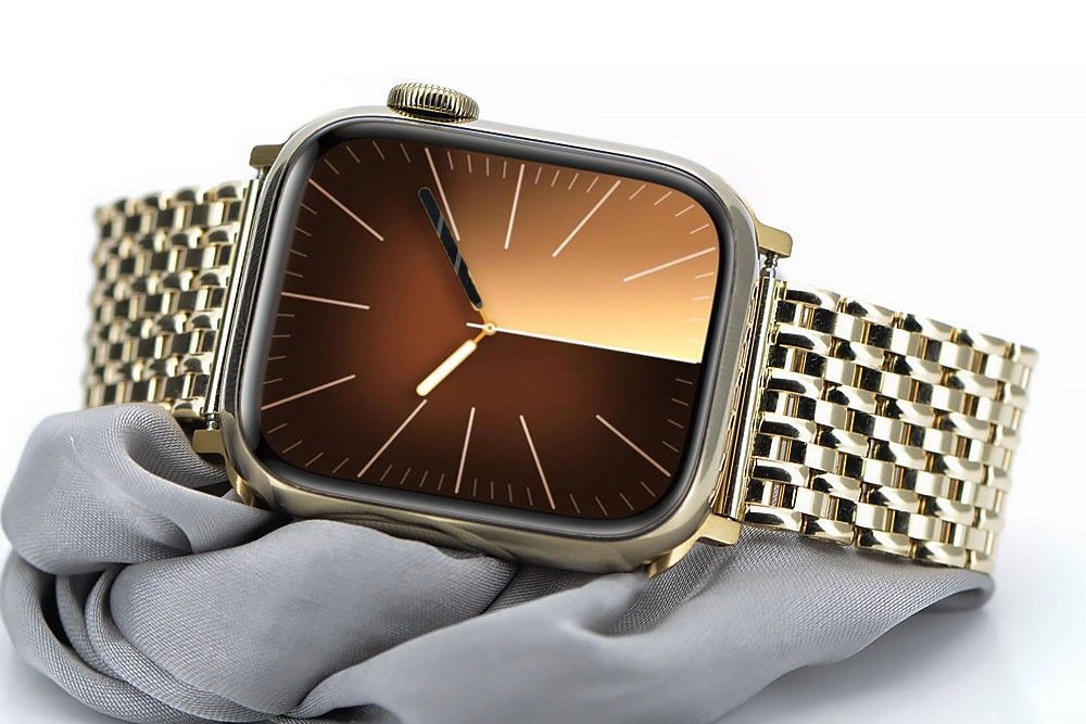 Złoty zegarek Apple watch z 14k złotą bransoletą MRMU3QPA&mbw013y Waw