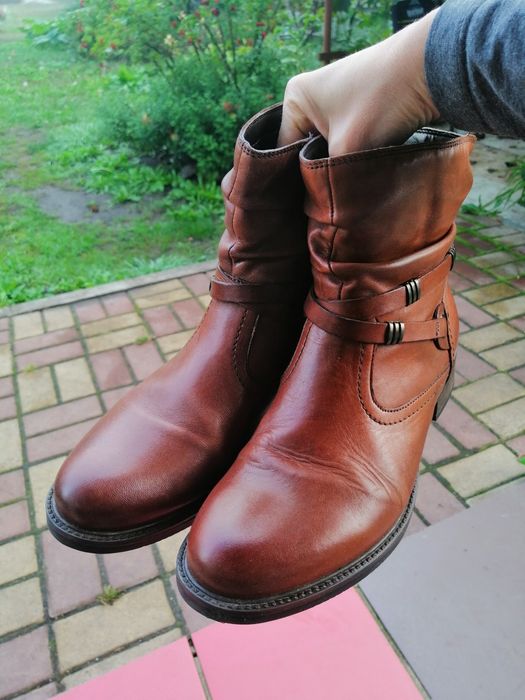 Черевики жіночі 5th Avenue, осінньо-весінні, 38 розмір, руда шкіра