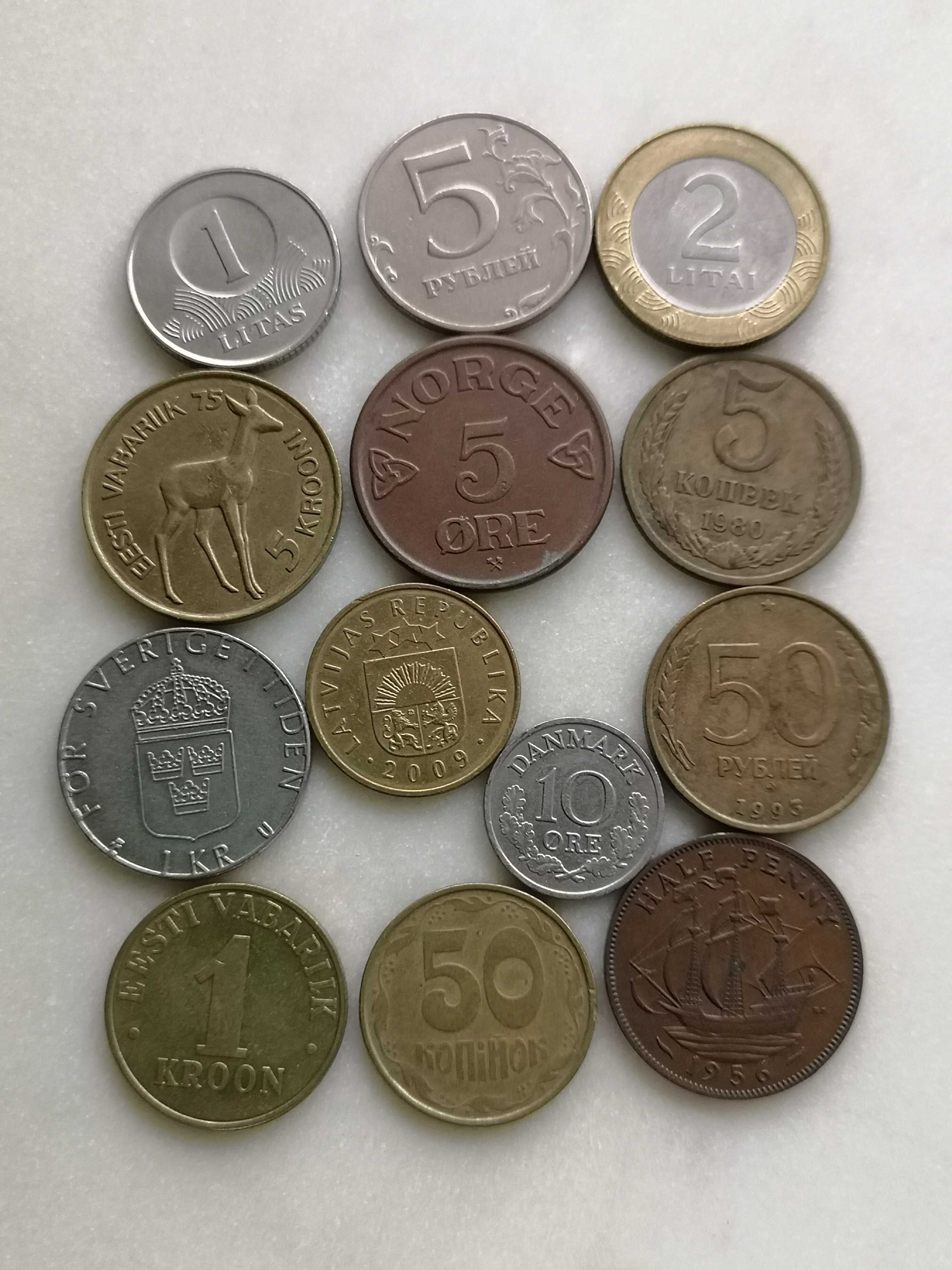 zestaw monet 13 sztuk