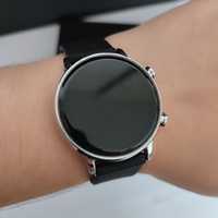 Zegarek damski czarny srebrny silikonowy pasek LED datownik opcją