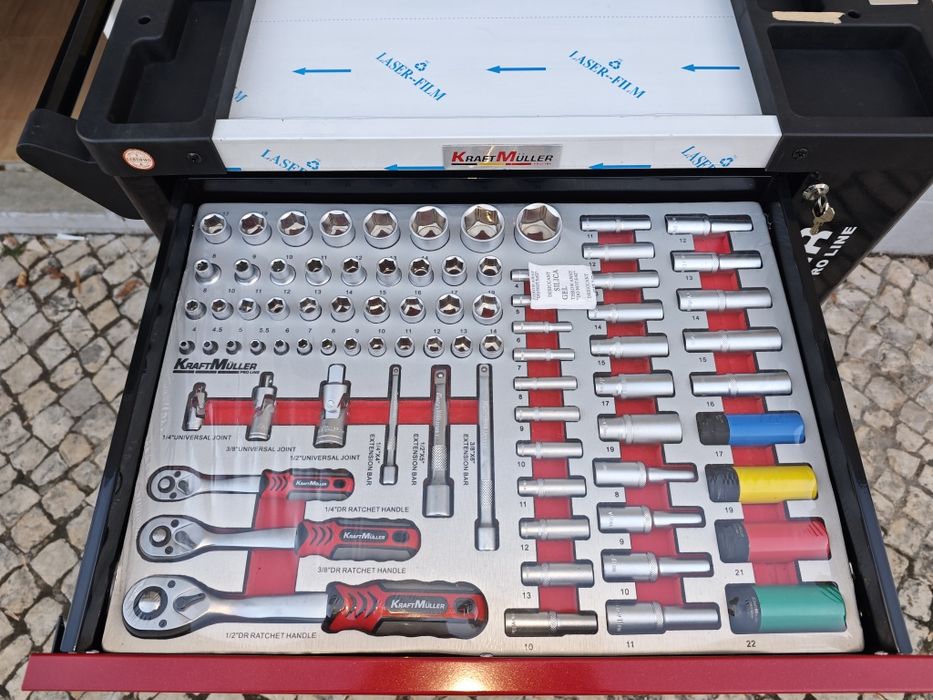 Carrinho de ferramentas Kraft Muller 7 gavetas 7 cheias