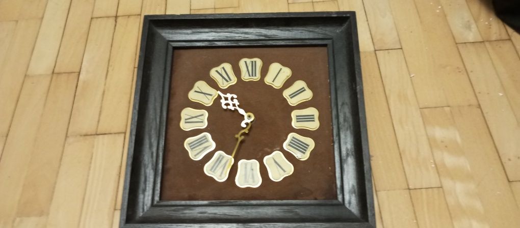 Stary obraz zegar PRL unikat okazja retro loft rare
