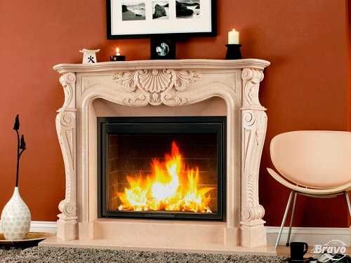 Камін з мармуру. Каміни мармурові. Браво. Монтаж камінів.
