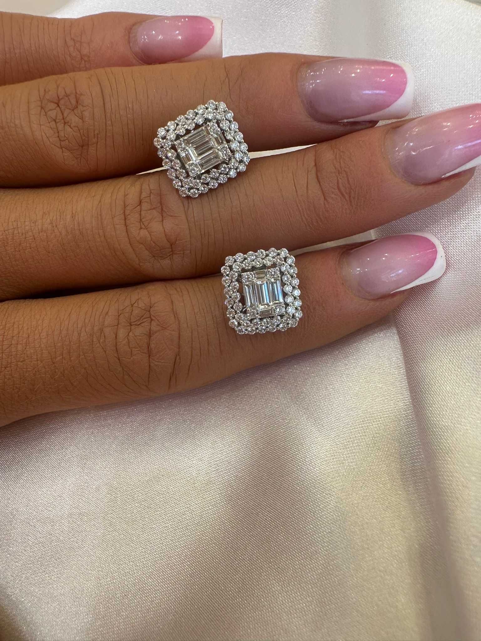 Kolczyki z diamentami Infinity 1.14 CT bagiety