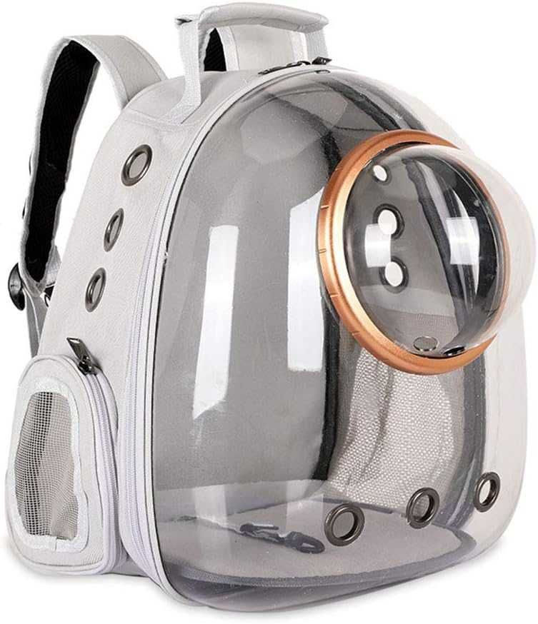 Mochila transportadora transparente gatos e pequenos animais PORTESGRÁ
