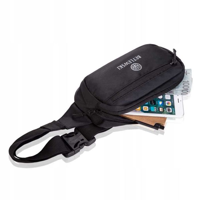 BETLEWSKI Nerka Sportowa Materiałowa Saszetka Biodrówka Lekka Logo