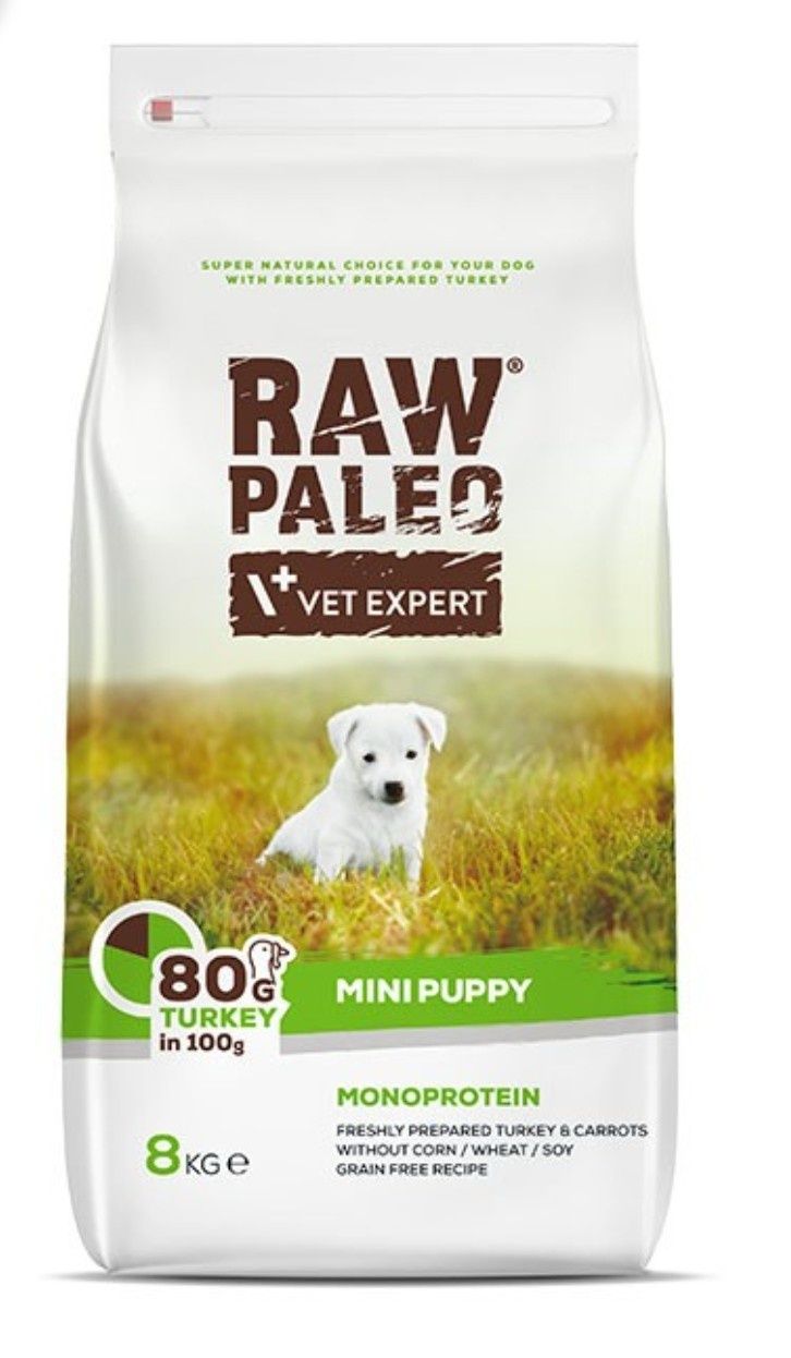 RAW paleo puppy mini turkey 1 kg  dla szczeniąt