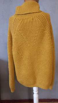 Ciepły musztardowy sweterek 38-40