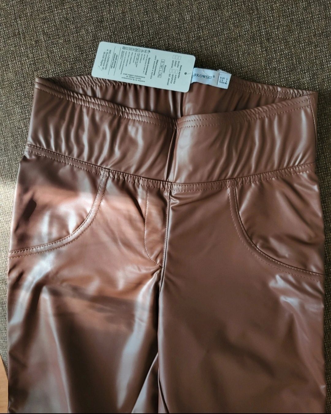 Nowe legginsy skóra lateks body shape must have czekoladowe