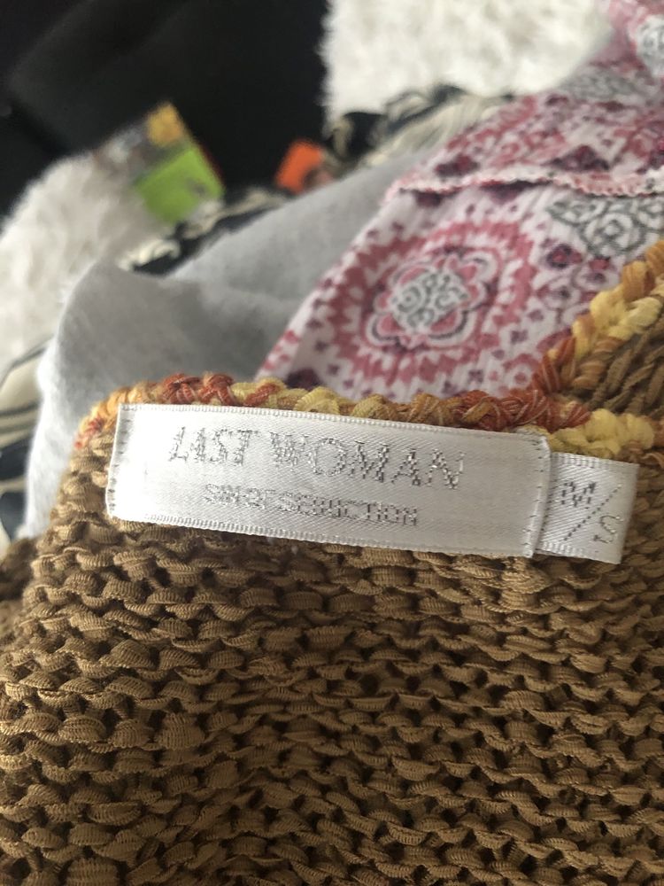 Sweter sweterek brązowy dzianinowy S/M