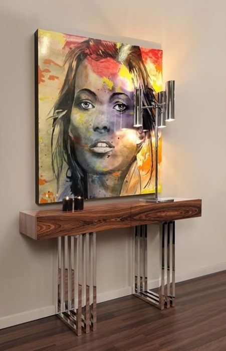 Consola C 1703 (Novo) PROMOÇÃO branco e pau ferro alto brilho