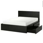 Cama MALM com 4 gavetões de arrumacão