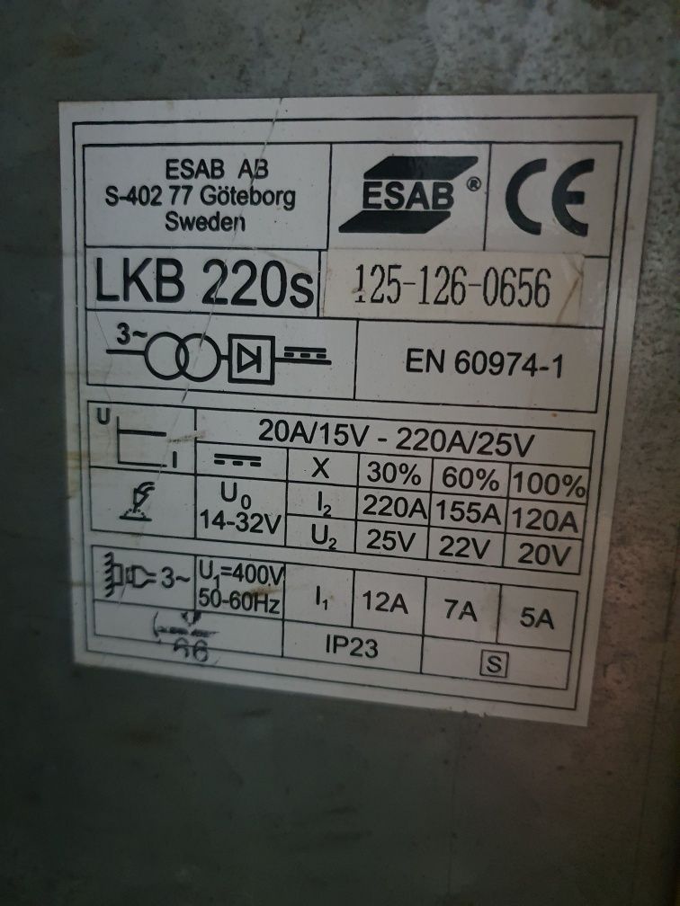 Spawarka Mig esab LKB 220 półautomat 400v