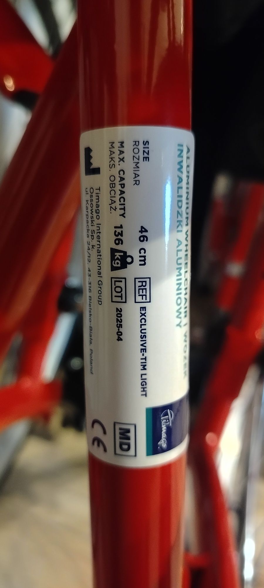 NOWY Wózek inwalidzki aluminiowy EXCLUSIVE-TIM LIGHT Timago