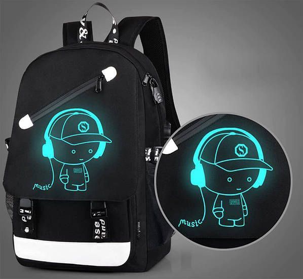 Рюкзак music з usb світиться в темряві r