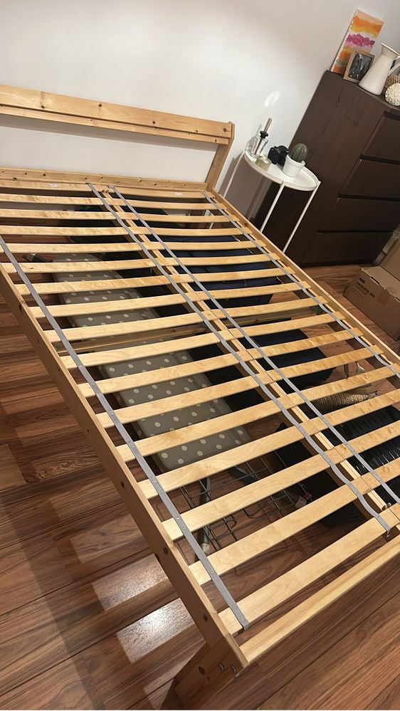 Estrutura de cama, pinho, 140x200 cm - Neiden