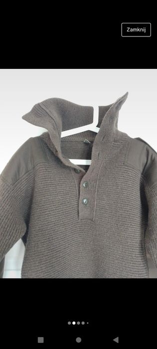 Oryginalny Niemiecki wojskowy sweter z 1983r. 100% wełna