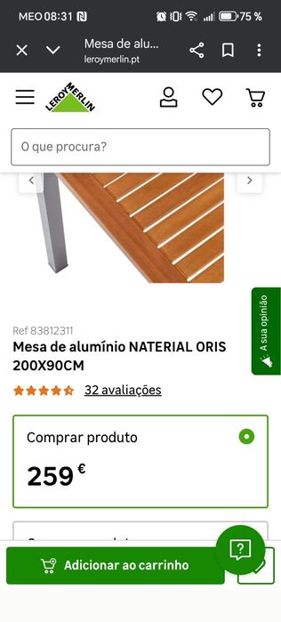 Mesa de jardim Material Oris