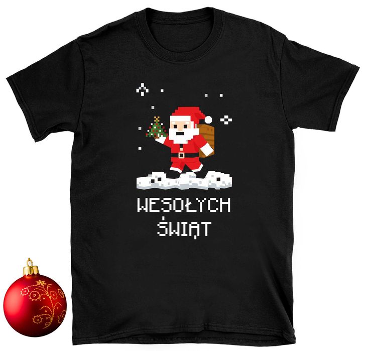 koszulka świąteczna Mikołaj styl gra Minecraft rozm. od 6 lat do 3XL