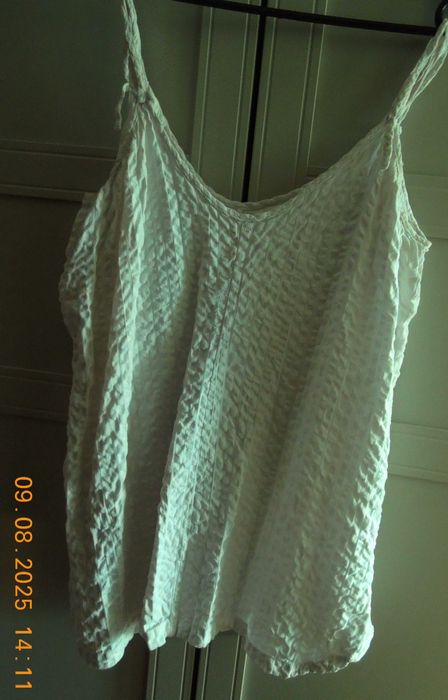 Dwie Nocne Koszulki na ramiączkach Biała i Pomarańcz niegniotące 42/44