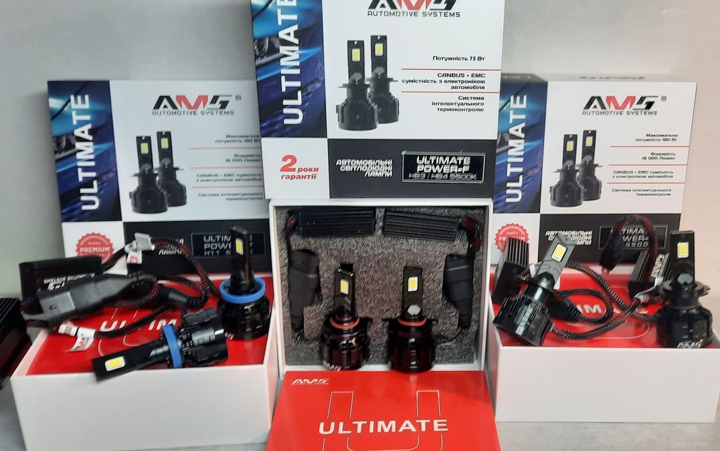 LED лампа AMS ULTIMATE POWER-F H11/Н7/ Н4/Нв3/Нв4 5500K CANBUS 12-24V
