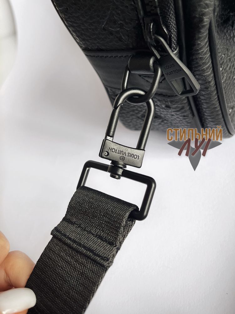 Сумка чоловіча чорна месенджер Louis Vuitton мужская сумка дуи витон