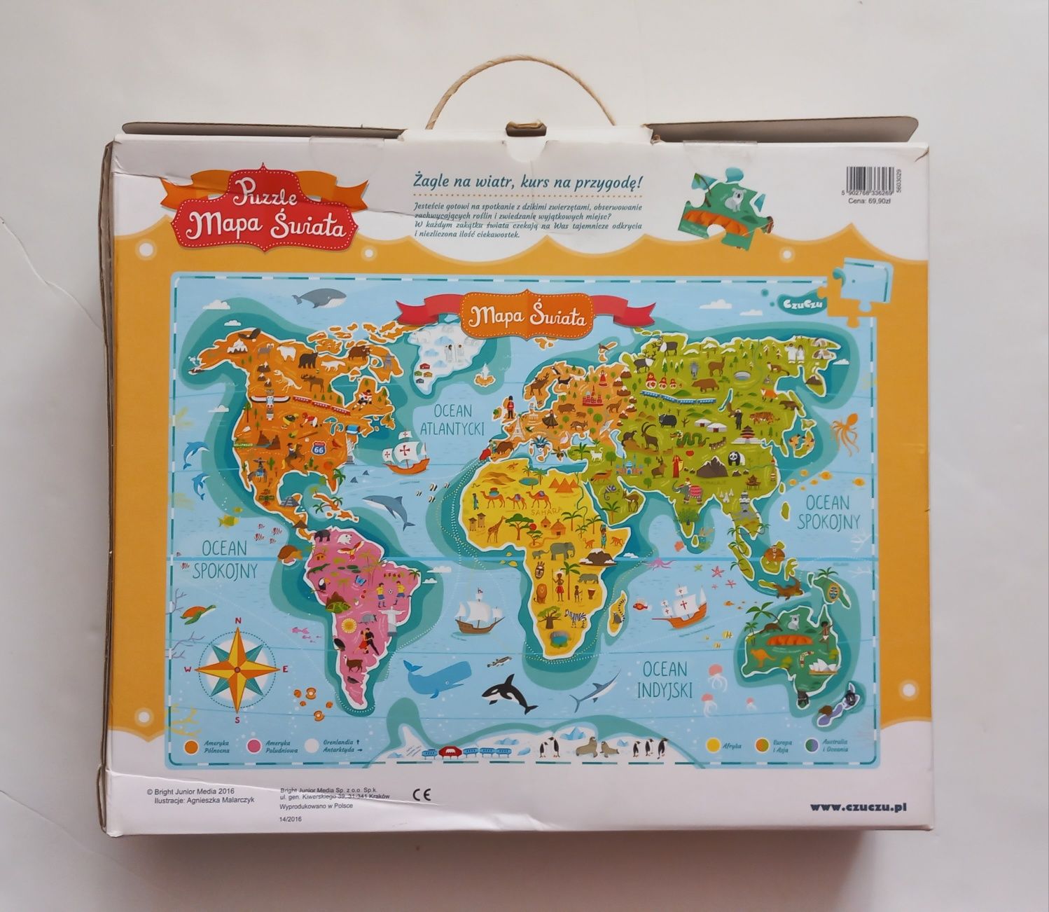 Puzzle mapa świata Czu Czu 168 elementów
