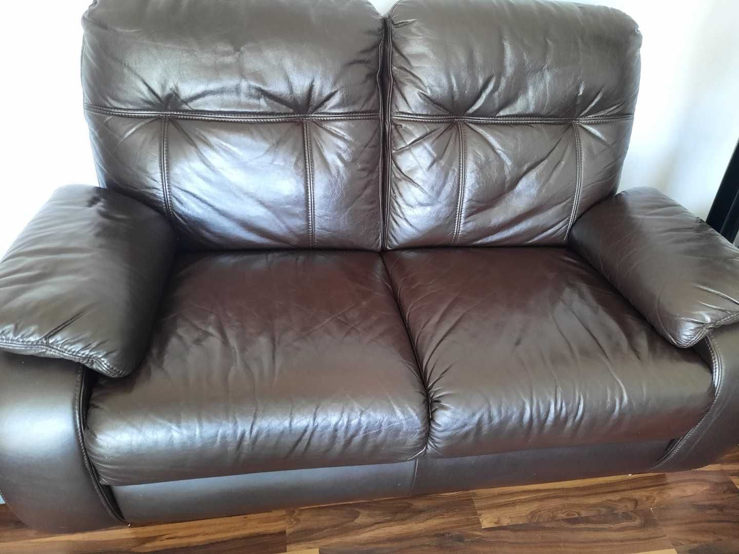 Tapczan Sofa Fotel Skora Zestaw 3+2+1 GALA MEBLE STAN BARDZO DOBRY