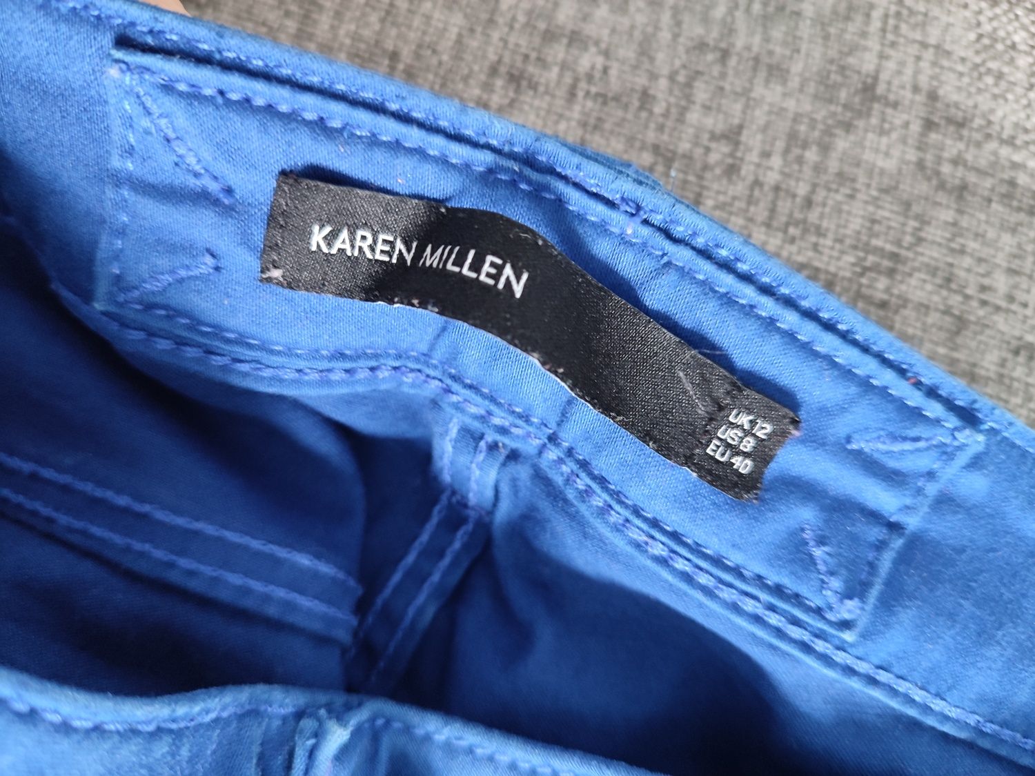 Spodnie niebieskie, bawełniane, Karen Millen 40