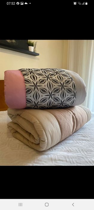 Edredon tecido cama casal