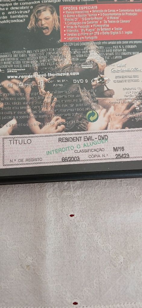 Dvd Resident Evil, original