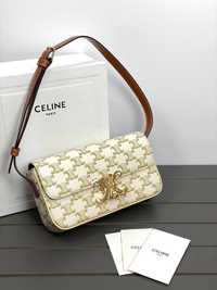 Damska torba na ramię Celine Triomphe biała luksusowa premium