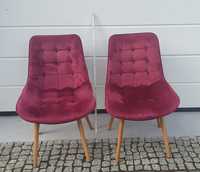 Krzeslo tapicerowane rozowe bordo 2 sztuki