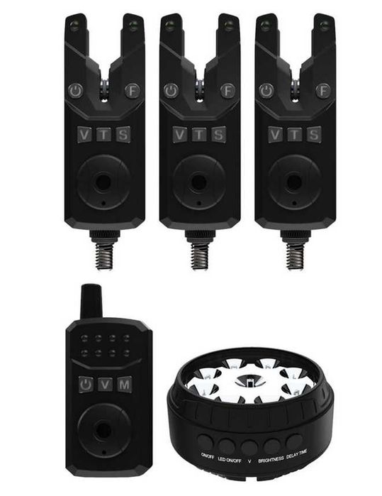 Sonik SKS2 Alarm Set 3+1 + Bivvy Lamp - Sygnalizatory z Centralką!