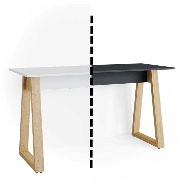 Biurko, toaletka, antracyt/biały stolik loft DaMaOutlet.pl