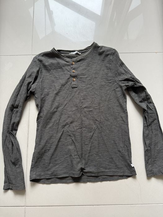 Bluzka z długim rękawem MANGO khaki w paski rozmiar 152