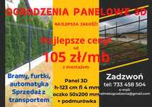 Ogrodzenie Panele ogrodzeniowe Tanio Szybko Solidnie dostawa/montaż