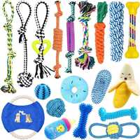 Brinquedos de corda para cães - conjunto de 15 ou 19 peças - NOVO