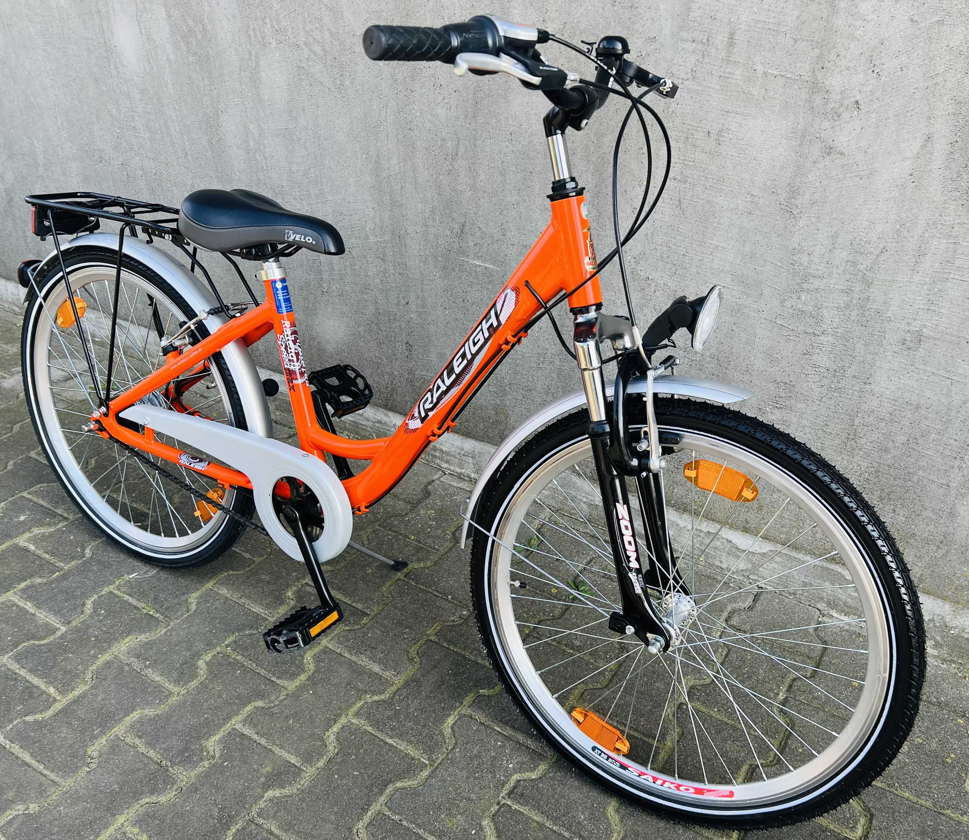 Rower Rowerek Aluminiowy RALEIGH 24 Nexus 7 biegów Amortyzator Pegasus