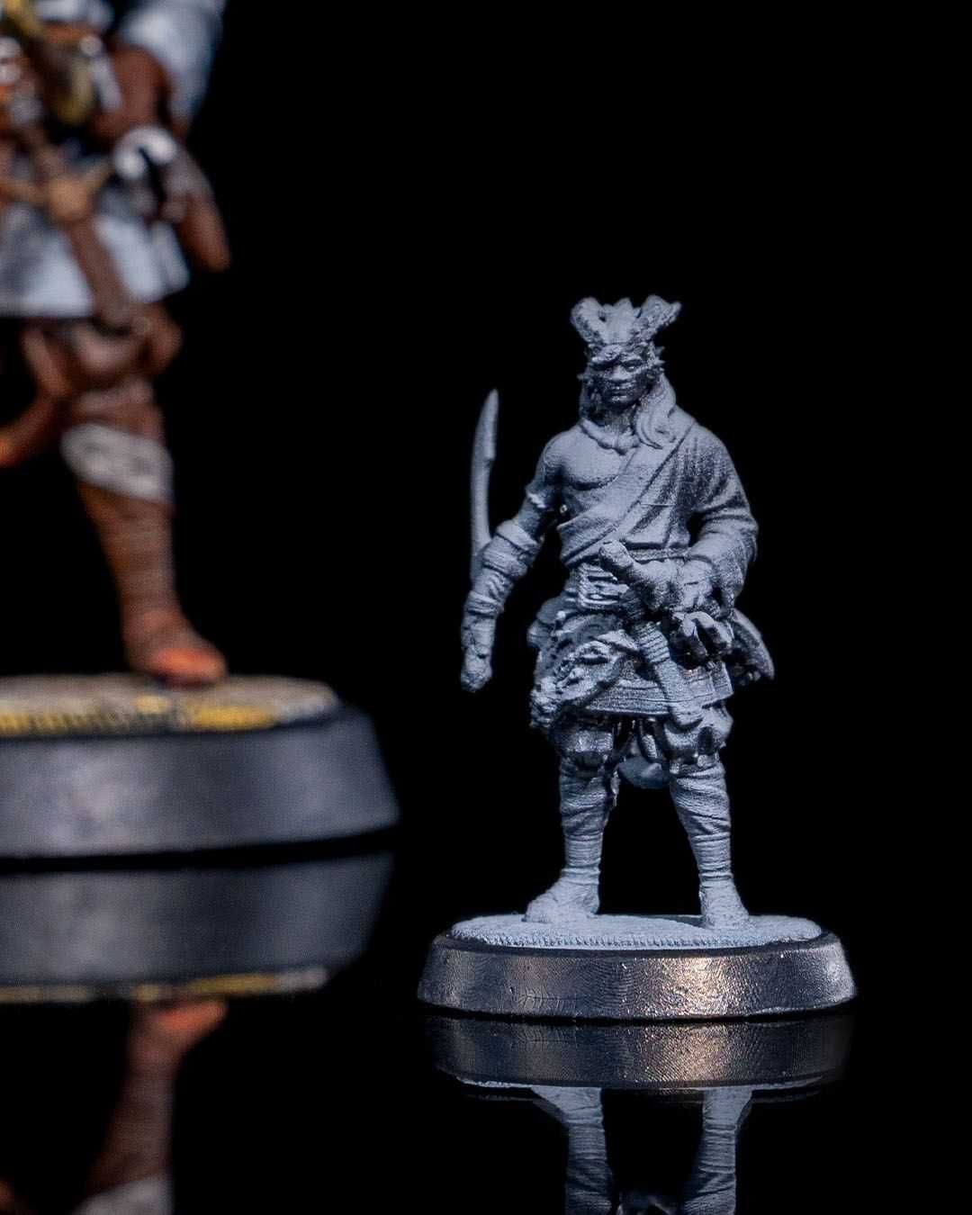 Kamus Diabelstwo wojownik figurka 32mm 14K zgodna z DnD RPG Pathfinder