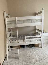 Меблі в дитячу, ліжко двоповерхове, дитяче ліжко з матрацами, бортик